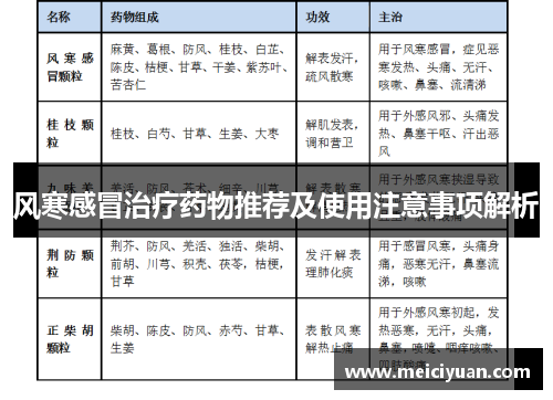 风寒感冒治疗药物推荐及使用注意事项解析 风寒感冒治疗药物推荐及使用注意事项解析