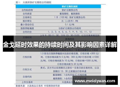 金戈延时效果的持续时间及其影响因素详解 金戈延时效果的持续时间及其影响因素详解